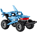 Miniatyrbilde 1 av 5: Teknisk Monster Syltetøy Megalodon Byggeklosser Sett 2 i 1 Pull Back Shark Lastbil  Race Bil Modell Leker