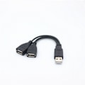 Miniatyrbillede 4 af 4: Dobbelt USB Forlængelse A-Han Til 2 A-Hun Y Kabel Strøm Adapter Konverter USB2.0 Han til 2Dual USB Hun Y Splitter 15 cm