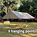 Miniatyrbillede 2 af 7: Camping Tarp Vandtæt Telt Turist Fortelt Skygge Have Kamell Strand Solafskærmning Udendørs Ultralight Sol Læ 3*4m