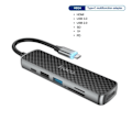 Pikkukuva 1 / 6: USB C HUB 4K 30Hz tyyppi C to HDMI 2.0 RJ45 USB 3.0 PD 60W sovitin