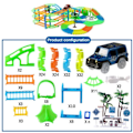 Miniatyrbilde 10 av 10: Jernbane Racing Bor Leke Set Educational DIY Bend Flexible Race Track Elektronisk Blits LED Lys Bil Leker
