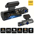 Pikkukuva 2 / 8: 1080P Dash Cam autoille kaksois kamera etu ja sisä auto kamera IR Yönäkymällä