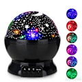 Miniatyrbilde 2 av 6: Stjerne Projektor Lampe LED Natt Lys Baby Dekor Roterende Barnehage Måne Galaxy Projektor