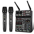 Miniatyrbillede 1 af 5: 4 Kanals Lyd Mixer med Trådløs Mikrofon USB Lyd Bord Bluetooth Konsol DJ Mixing