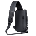 Miniatyrbillede 6 af 8: Multifunktion Patent Læder Bryst Taske Mænd Vandtæt Mænd Crossbody Taske