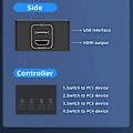 Miniatyrbillede 5 af 7: 4 Port HDMI KVM Switch 4 in 1 out 4K 60Hz HDMI USB Switch Selector