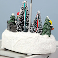 Miniatyrbilde 5 av 11: Lysende jule landsby musikk roterende nisse nisse tre jule pynt