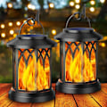Miniatyrbillede 2 af 8: LED sol energi simulering flamme lampe med klemme vandtæt udendørs væg lampe have landskab lampe