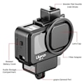 Miniatyrbilde 7 av 7: Plast Kamera Cage For GoPro Hero 11 10 9 Black Hoss Case Mic and Fill Light Cold Shoe Vlog Tilbehør
