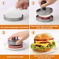 Miniatyrbilde 2 av 7: Burger Press Non-Stick Hamburger Patty Maker med Voks Papir Aluminium Burger Maker