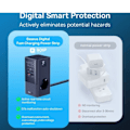 Miniatyrbillede 4 af 8: 35W Hurtig Opladning Digital Power Strip 7-i-1 Ladestation 4000W Nominel Strøm Digital Skærm