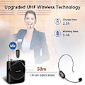 Miniatyrbild 4 av 6: Hög kvalitet trådlöst mikrofon headset UHF trådlöst premium mikrofon headset och handhållen 2 in1 160 ft räckvidd för röst förstärkare