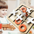 Miniatyrbilde 2 av 5: Barn Hjerne Trening Sjakk Brett Spill Bord Leke Tic Tac Toe Simulert Sjakk Pedagogisk leketøy
