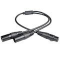 Pikkukuva 4 / 7: 50cm XLR jakaja kaapeli naaras kaksois uros Y-jakaja 3nasta tasapainotettu linja folio punottu suojattu