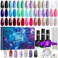 Miniatyrbild 3 av 6: Pack 20 Färger Gel Nagellack Multi-color UV/LED Gel Matt Topp Bas Coat Professionals Nagelkonst