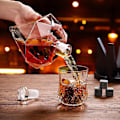 Pikkukuva 4 / 7: 850ml viski kahvi lasi timantti viini pullo puisella pidikkeellä