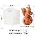 Miniatyrbilde 1 av 5: Søt ekorn kongle stearinlys mugg leker ekorn statue håndverk gips stearinlys fremstilling harpiks form