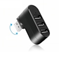 Miniatyrbillede 1 af 6: USB Hub 2.0 Adapter Roter Høj Speed U Disk Reader Splitter 3 Porte