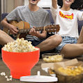 Pikkukuva 4 / 6: Mikroaaltouuni Popcorn kulho ämpäri Silikoni tee-se-itse punainen popcorn kone kannen lastut hedelmä astia laadukas keittiö helppo työkalut