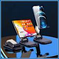 Miniatyrbilde 3 av 7: Sammenleggbar Metal Desktop Mobil Phone Stativ For iPad iPhone 13 X Smartphone Støtte