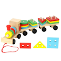 Miniatyrbillede 1 af 6: Montessori Træ Legetøj Køretøj Puslespil Tog Pædagogisk Børn Baby Træ Massiv Træ Stabling Tog Småbørn Puslespil