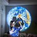 Miniatyrbilde 3 av 8: Jord Måne Projeksjon Lampe Oppladbar Stjerne Projektor Planet Projektor Bakgrunn Atmosfære Led Natt Lys Barn Soverom Dekor
