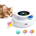 Miniatyrbild 1 av 6: 2 i 1 Smart Katt Leksaker Automatisk Fjäder Kul Ball Leksak Set För Katt Hund 5 Modes Elektronisk Interaktiv Djur leksak