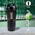 Miniatyrbild 5 av 7: 3 lager shaker protein flaska pulver shake kopp vatten flaska plast mixer kopp