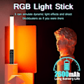 Miniatyrbilde 6 av 6: Håndholdt RGB Fargerik Video Stick Lys 50CM LED Lys Wand CRI 95+ 2500K-9000K Fotografi Studio Lampe Fotografisk Belysning