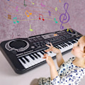 Miniatyrbilde 5 av 10: Elektronisk Piano Keyboard Bærbart 61 Keys Orgel med Mikrofon Utdanning Leker