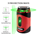 Miniatyrbillede 7 af 8: 5 Liner Grøn Laser Niveau Selv Nivellering 360° Horisontal Og Lodret Kværs Linjer Laser Niveau