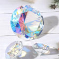 Miniatyrbillede 4 af 6: 80 mm AB Farverig K9 Krystal Diamant Papirvægt Dekorativ Rainbow Maker Prism Glas Diamanter