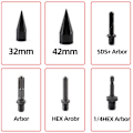 Miniatyrbillede 3 af 4: 6 stykker 32mm Brænde Spaltning Bor Bit Træ Splitter Skrue Kegler Bit Firkantet Rund Sekskantet Til hammer bor