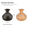 Miniatyrbillede 7 af 9: Træ Korn Fugter 300ml USB Aroma Diffuser Forstøver USB Husholdningsluftfugter