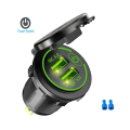Miniatyrbillede 1 af 10: Dobbelt USB Bil Oplader Socket Vandtæt 12V/24V QC3.0 USB ABS Hurtig Oplader Socket Strøm Udtag med Touch Switch