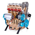 Miniatyrbild 1 av 6: Ny mini montering bil montering inline fyrcylindrig motor modell kit leksaker