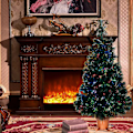 Miniatyrbilde 2 av 6: Grønn Forbelyst Mini  Fiber Optikk Bordplate Kunstig Juletre med LED lys gull sokkel Xmas Bord bord tre