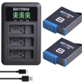 Miniatyrbillede 2 af 9: GoPro Hero 8 hero 7 hero8 Sort Batteri GoPro 5 Hero 6 Batteri Akkus  + LED  USB Oplader