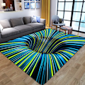 Miniatyrbilde 2 av 7: 3D Vortex Illusion Teppe Entré Dør Gulv Matte Abstrakt Geometrisk Optisk Dørmatte Sklisikre Gulv Matte