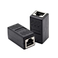 Pikkukuva 1 / 8: 2 kpl RJ45 liitin verkko laajennus Ethernet Kabel RJ45 laajennus sovitin Gigabitin liitäntä naaras naaras verkko liitin