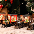 Miniatyrbillede 4 af 11: Julemand Snemand Jule Gave Juleaften Kasse Batteri Opereret Tog Krystal Kugle Ornamenter