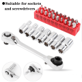 Miniatyrbillede 7 af 9: 2 i 1 Mini Hex Bit Driver Skruetrækker Håndtag Tovejs Quick Release Nøgle Skruenøgle Dobbelt hoved skralde fatning nøgle