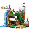Miniatyrbillede 6 af 6: Træet Huset Små Bygningsblokke sæt Med Steve Action Figurer