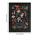 Miniatyrbilde 3 av 7: Dark Forest Lunar Calendar 2024 Inneholder 12 Original Illustrations Drawn
