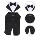 Miniatyrbillede 1 af 5: Kæledyr Hund Tøj Mode Fest Show Formelt Suit Slips Sløjfe Shirt Bryllup Smoking Halloween Kjole