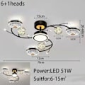 Miniatyrbillede 8 af 11: Moderne Intelligent LED Lysekrone Gexing Soveværelse Restaurant Lejlighed Indendørs Dekorative Lamper