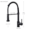 Miniatyrbillede 5 af 8: Mat sort Pull Down Køkken Armatur Krom Dobbelt Modes Dyse Varmt Koldt Vand Blander Kran Tap Messing Fjeder Køkken vask vandhaner