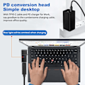 Miniatyrbild 4 av 7: 100W USB Typ C hona till DC hane adapter för Lenovo Thinkpad USB-C snabb laddning kabel omvandlare