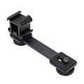 Miniatyrbild 2 av 6: Trehövdad Hot Boot Bracket 3 in 1 Triple Hot Shoe Mount Adapter Förlängning Fäste Hållare Mikrofon Stativ
