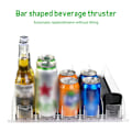 Miniatyrbilde 5 av 6: 3 gitter drikke Push Rack Drikke Arrangør Dispenser Fjær Push Justerbar Bredde Oppbevaring Hylle E-formet Glide for Kjøkken Kjøleskap